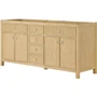 Wyndham Collection Rian 72" Double Free Standing Vanity Cabinet Only - Less Vanity Top