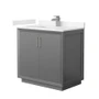 Wyndham Collection Strada 36" Free Standing Single Basin Vanity Set with Cabinet and Cultured Marble Vanity Top