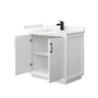 Wyndham Collection Strada 36" Free Standing Single Basin Vanity Set with Cabinet and Cultured Marble Vanity Top