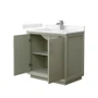 Wyndham Collection Strada 36" Free Standing Single Basin Vanity Set with Cabinet and Cultured Marble Vanity Top