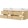 Wyndham Collection Isola WM 72" Wall Mounted Double Basin Vanity Set with Cabinet and Quartz Vanity Top