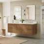 Wyndham Collection Isola WM 72" Wall Mounted Double Basin Vanity Set with Cabinet and Quartz Vanity Top