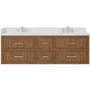 Wyndham Collection Isola WM 72" Wall Mounted Double Basin Vanity Set with Cabinet and Quartz Vanity Top