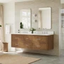 Wyndham Collection Isola WM 72" Wall Mounted Double Basin Vanity Set with Cabinet and Quartz Vanity Top