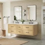 Wyndham Collection Isola WM 72" Wall Mounted Double Basin Vanity Set with Cabinet and Quartz Vanity Top