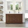 Wyndham Collection Avery 60" Free Standing Double Basin Vanity Set with Cabinet and Quartz Vanity Top