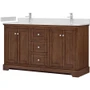 Wyndham Collection Avery 60" Free Standing Double Basin Vanity Set with Cabinet and Quartz Vanity Top