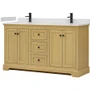 Wyndham Collection Avery 60" Free Standing Double Basin Vanity Set with Cabinet and Quartz Vanity Top