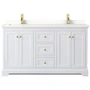 Wyndham Collection Avery 60" Free Standing Double Basin Vanity Set with Cabinet and Quartz Vanity Top