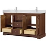 Wyndham Collection Avery 60" Free Standing Double Basin Vanity Set with Cabinet and Quartz Vanity Top