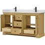 Wyndham Collection Avery 60" Free Standing Double Basin Vanity Set with Cabinet and Quartz Vanity Top