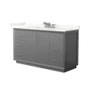 Wyndham Collection Strada 60" Free Standing Single Basin Vanity Set with Cabinet and Quartz Vanity Top