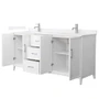 Wyndham Collection Elan 72" Free Standing Double Basin Vanity Set with Cabinet and Quartz Vanity Top