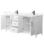 Wyndham Collection Elan 72" Free Standing Double Basin Vanity Set with Cabinet and Quartz Vanity Top