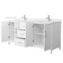 Wyndham Collection Elan 72" Free Standing Double Basin Vanity Set with Cabinet and Quartz Vanity Top
