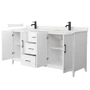 Wyndham Collection Elan 72" Free Standing Double Basin Vanity Set with Cabinet and Quartz Vanity Top