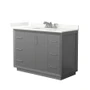 Wyndham Collection Strada 48" Free Standing Single Basin Vanity Set with Cabinet and Quartz Vanity Top
