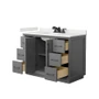 Wyndham Collection Strada 48" Free Standing Single Basin Vanity Set with Cabinet and Quartz Vanity Top