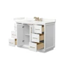 Wyndham Collection Strada 48" Free Standing Single Basin Vanity Set with Cabinet and Quartz Vanity Top