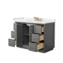 Wyndham Collection Strada 48" Free Standing Single Basin Vanity Set with Cabinet and Quartz Vanity Top