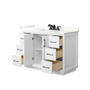 Wyndham Collection Strada 48" Free Standing Single Basin Vanity Set with Cabinet and Quartz Vanity Top