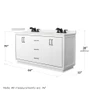 Wyndham Collection Icon 66" Free Standing Double Basin Vanity Set with Cabinet and Quartz Vanity Top
