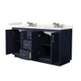 Wyndham Collection Icon 66" Free Standing Double Basin Vanity Set with Cabinet and Quartz Vanity Top