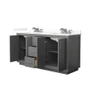 Wyndham Collection Icon 66" Free Standing Double Basin Vanity Set with Cabinet and Quartz Vanity Top