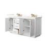 Wyndham Collection Icon 66" Free Standing Double Basin Vanity Set with Cabinet and Quartz Vanity Top