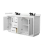 Wyndham Collection Icon 66" Free Standing Double Basin Vanity Set with Cabinet and Quartz Vanity Top
