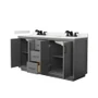 Wyndham Collection Icon 66" Free Standing Double Basin Vanity Set with Cabinet and Quartz Vanity Top