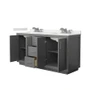 Wyndham Collection Icon 66" Free Standing Double Basin Vanity Set with Cabinet and Quartz Vanity Top