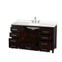 Wyndham Collection Sheffield 60" Free Standing Single Basin Vanity Set with Cabinet and Quartz Vanity Top