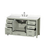 Wyndham Collection Sheffield 60" Free Standing Single Basin Vanity Set with Cabinet and Quartz Vanity Top