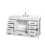 Wyndham Collection Sheffield 60" Free Standing Single Basin Vanity Set with Cabinet and Quartz Vanity Top