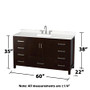 Wyndham Collection Sheffield 60" Free Standing Single Basin Vanity Set with Cabinet and Quartz Vanity Top