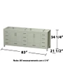 Wyndham Collection Sheffield 84" Double Free Standing Vanity Cabinet Only - Less Vanity Top