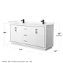 Wyndham Collection Icon 72" Free Standing Double Basin Vanity Set with Cabinet and Cultured Marble Vanity Top