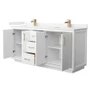 Wyndham Collection Icon 72" Free Standing Double Basin Vanity Set with Cabinet and Cultured Marble Vanity Top