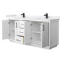 Wyndham Collection Icon 72" Free Standing Double Basin Vanity Set with Cabinet and Cultured Marble Vanity Top