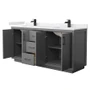 Wyndham Collection Icon 72" Free Standing Double Basin Vanity Set with Cabinet and Cultured Marble Vanity Top