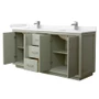 Wyndham Collection Icon 72" Free Standing Double Basin Vanity Set with Cabinet and Cultured Marble Vanity Top