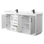 Wyndham Collection Icon 72" Free Standing Double Basin Vanity Set with Cabinet and Cultured Marble Vanity Top