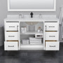 Wyndham Collection Strada 60" Free Standing Single Basin Vanity Set with Cabinet and Quartz Vanity Top