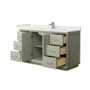 Wyndham Collection Strada 60" Free Standing Single Basin Vanity Set with Cabinet and Quartz Vanity Top