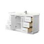 Wyndham Collection Strada 60" Free Standing Single Basin Vanity Set with Cabinet and Quartz Vanity Top