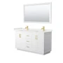 Wyndham Collection Miranda 60" Free Standing Double Basin Vanity Set with Cabinet, Quartz Vanity Top, and Framed Mirror