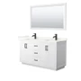 Wyndham Collection Miranda 60" Free Standing Double Basin Vanity Set with Cabinet, Quartz Vanity Top, and Framed Mirror