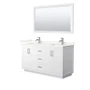 Wyndham Collection Miranda 60" Free Standing Double Basin Vanity Set with Cabinet, Quartz Vanity Top, and Framed Mirror