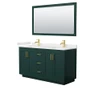 Wyndham Collection Miranda 60" Free Standing Double Basin Vanity Set with Cabinet, Quartz Vanity Top, and Framed Mirror